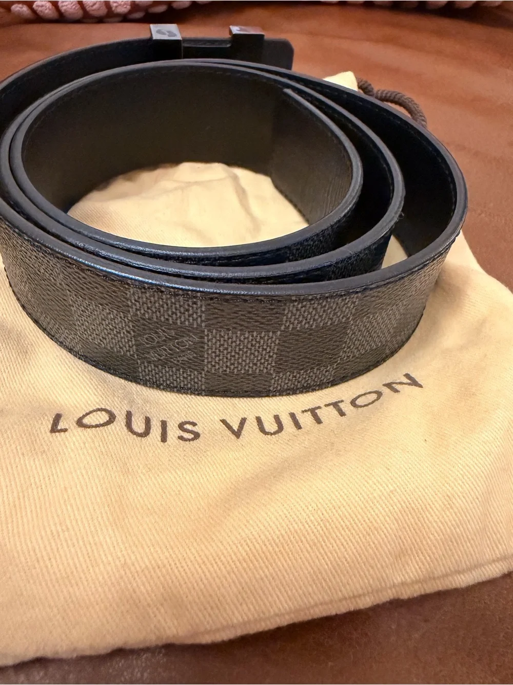 Louis Vuitton Damier Graphite LV Initiales Belt - Black/Grey Hardware